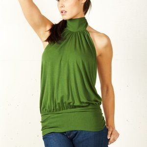 Rachel Pally Backless Bow Tie Halter Top Green